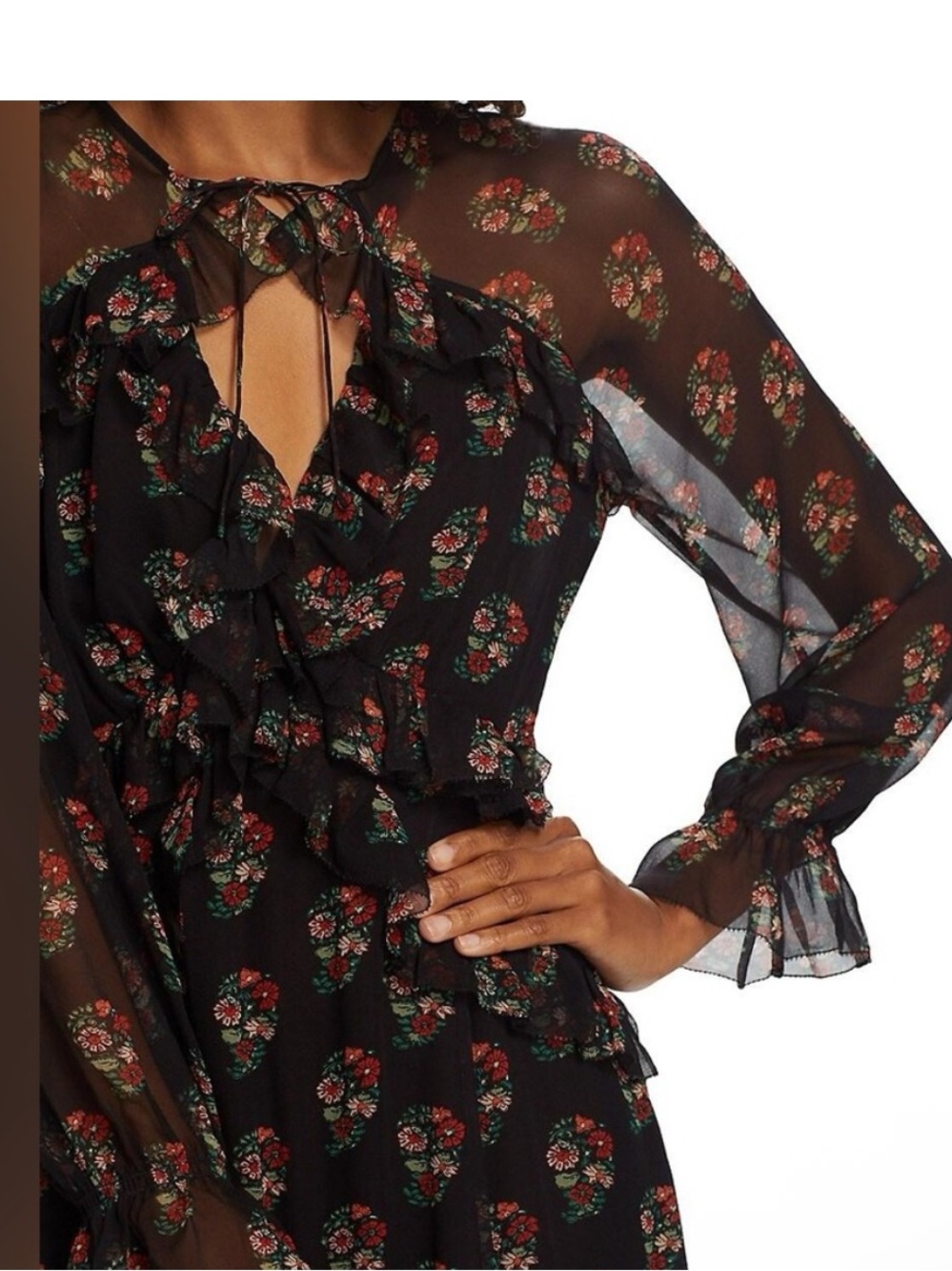 DÔEN Saffron paisley bouquet maxi dress M - Picture 4 of 8